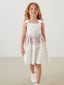 LCW Kids Square Neck Floral Satin GirlS Dress