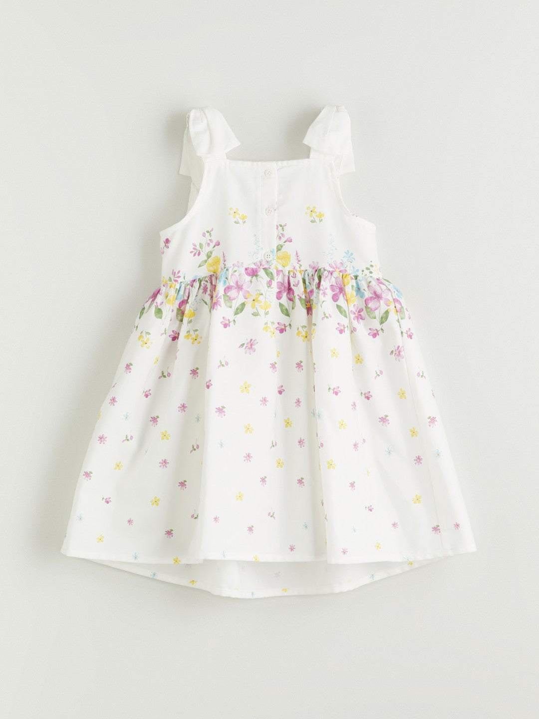 LCW Kids Square Neck Floral Satin GirlS Dress