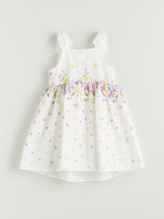 LCW Kids Square Neck Floral Satin GirlS Dress