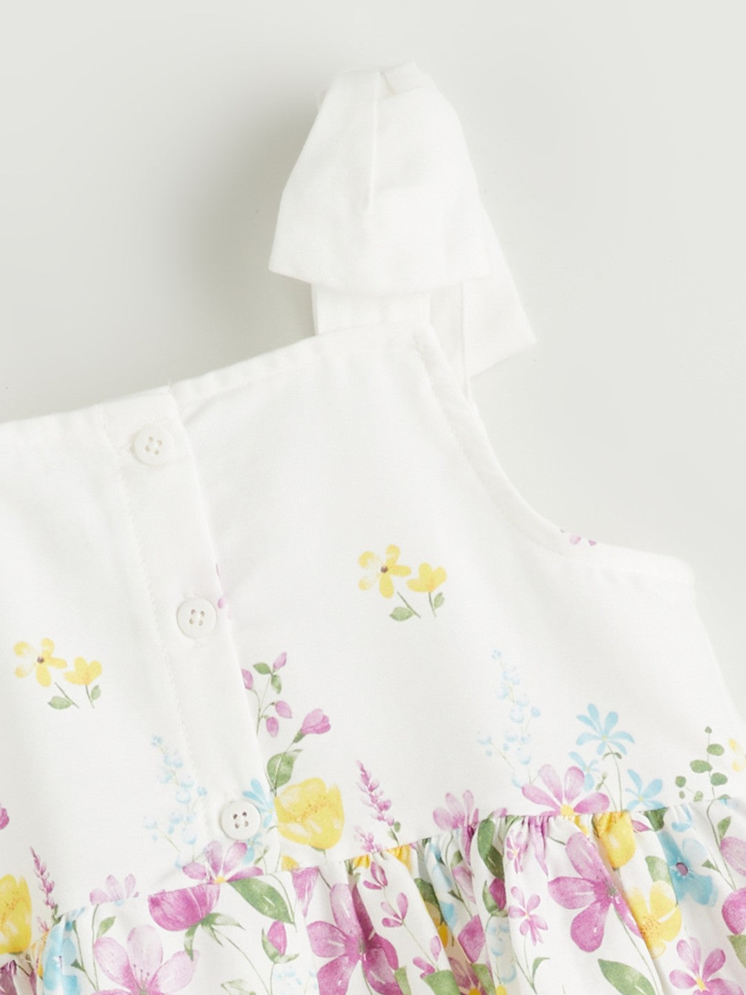 LCW Kids Square Neck Floral Satin GirlS Dress