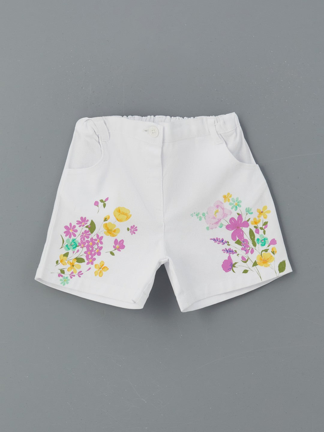 LCW Kids Elastic Waist Floral Girls Shorts