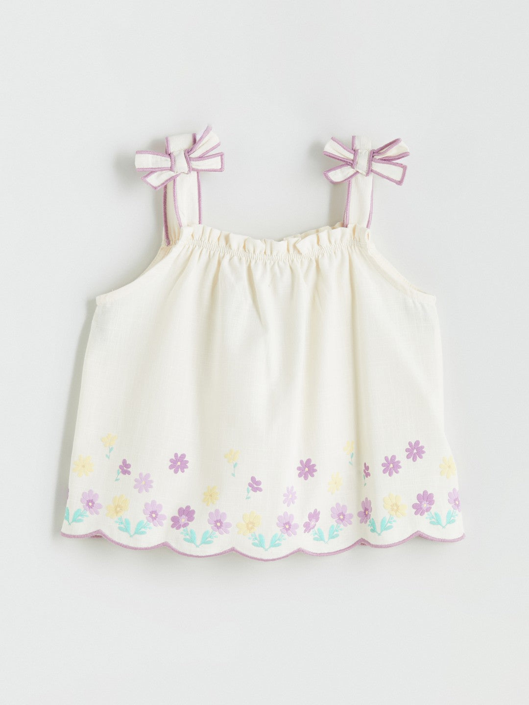 LCW Kids Square Neck Floral GirlS Blouse And Shorts 2-Pack