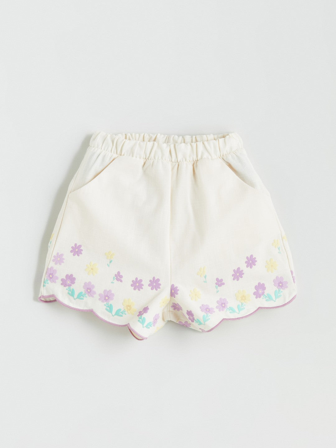 LCW Kids Square Neck Floral GirlS Blouse And Shorts 2-Pack