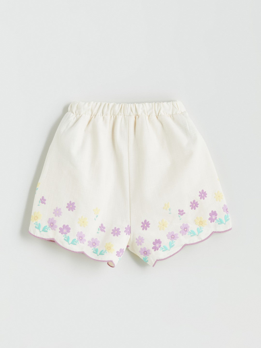 LCW Kids Square Neck Floral GirlS Blouse And Shorts 2-Pack