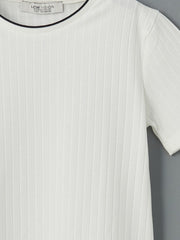 LCW Vision Crew Neck Textured BoyS T-Shirt