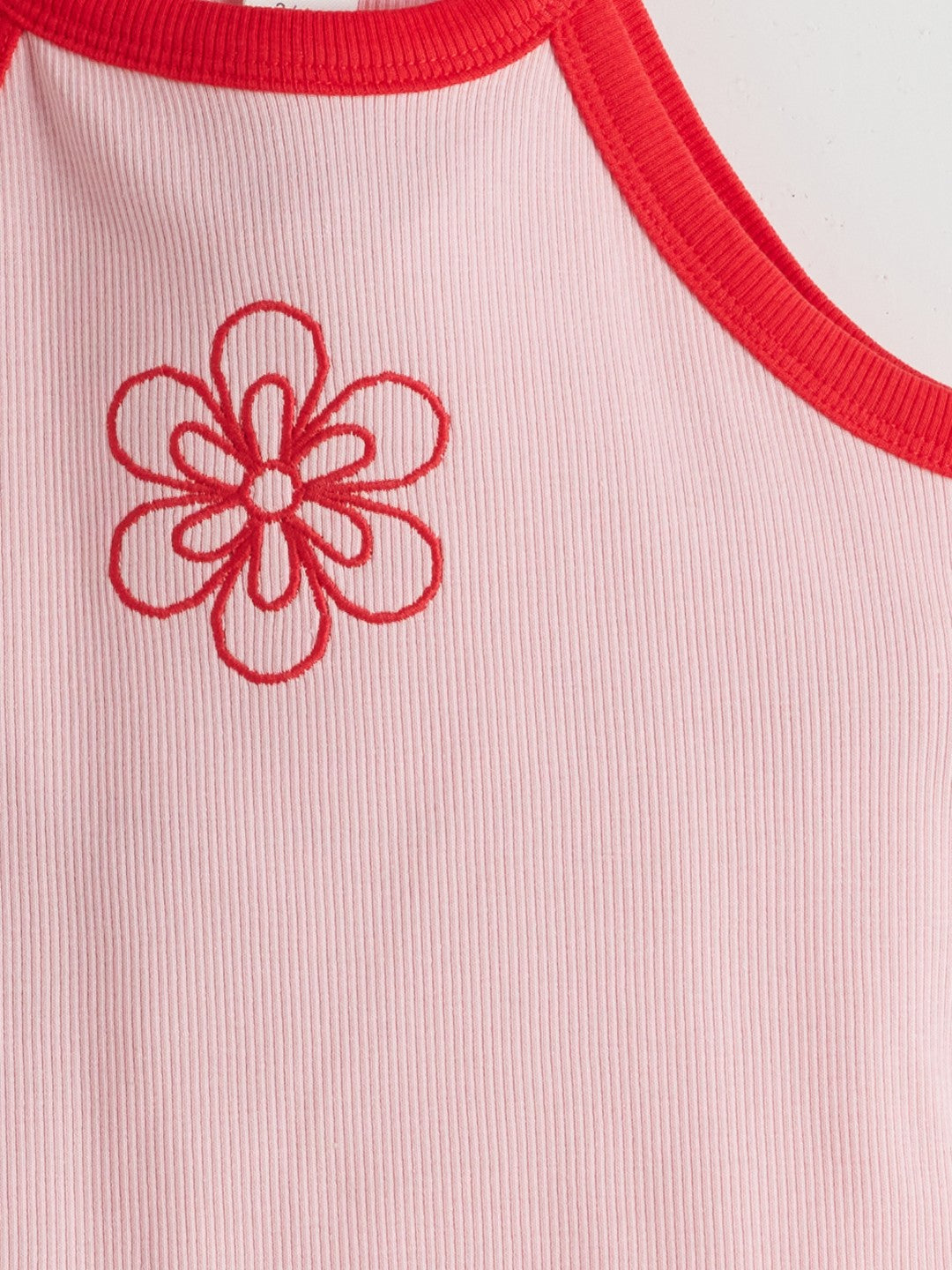 LCW Kids Halter Neck Embroidered Girls Tank Top