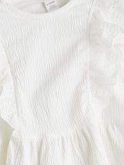 LCW Kids Crew Neck Pleated Girls T-Shirt