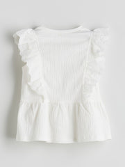 LCW Kids Crew Neck Pleated Girls T-Shirt