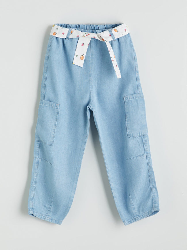 LCW Kids Elastic Waist Girls Balloon Jeans Hover Image