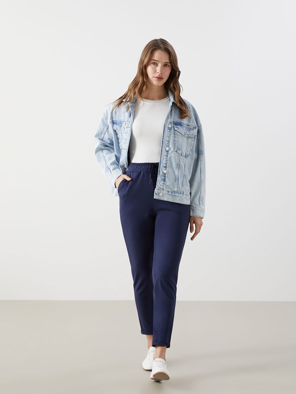 LCW Modest Green Elastic Waist Women Tracksuit Bottoms