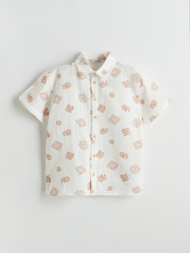 LCW Kids Casual Patterned Boy Shirt Hover Image