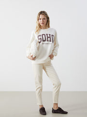 Xside Crew Neck Printed Oversize Women Sweatshirt