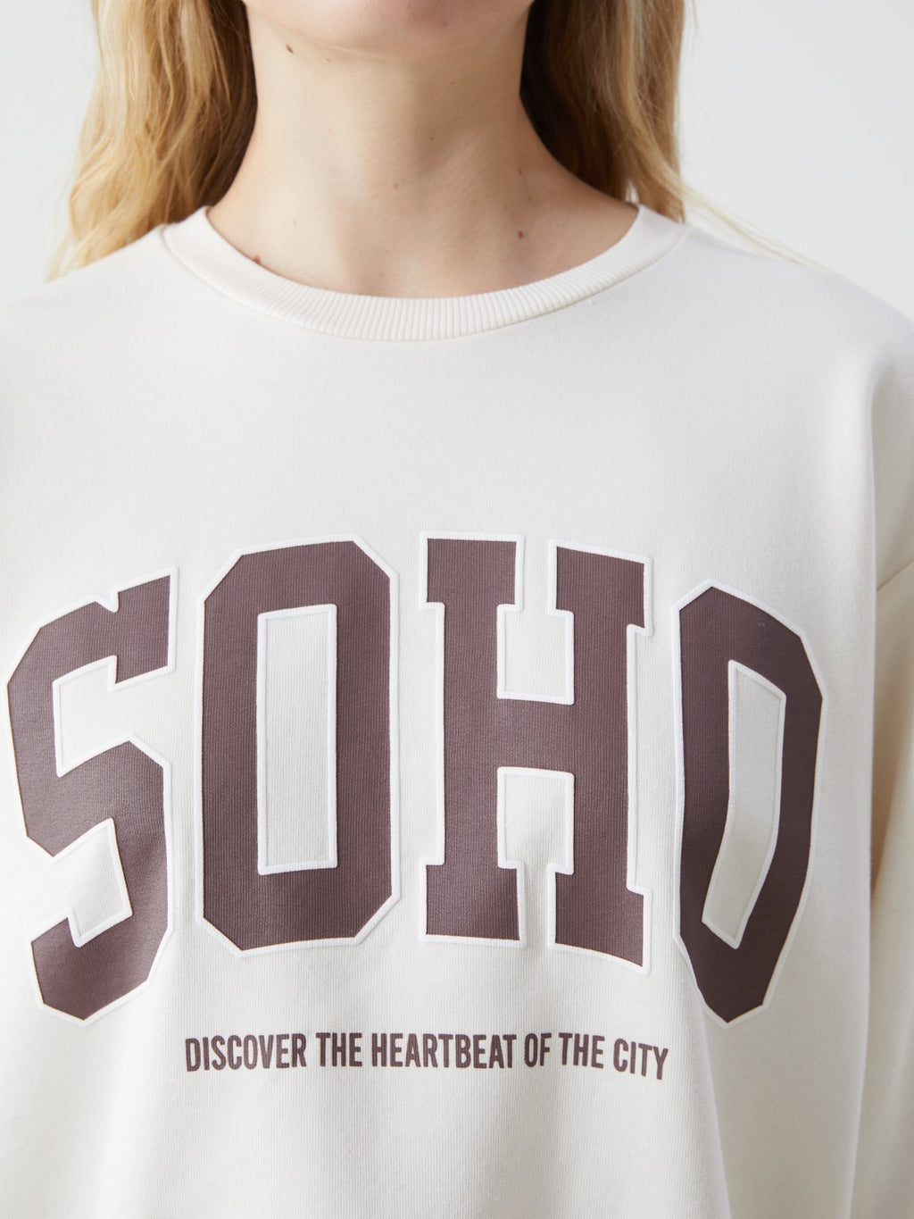 Xside Crew Neck Printed Oversize Women Sweatshirt