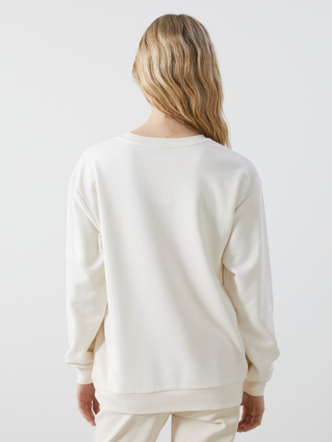 Xside Crew Neck Printed Oversize Women Sweatshirt