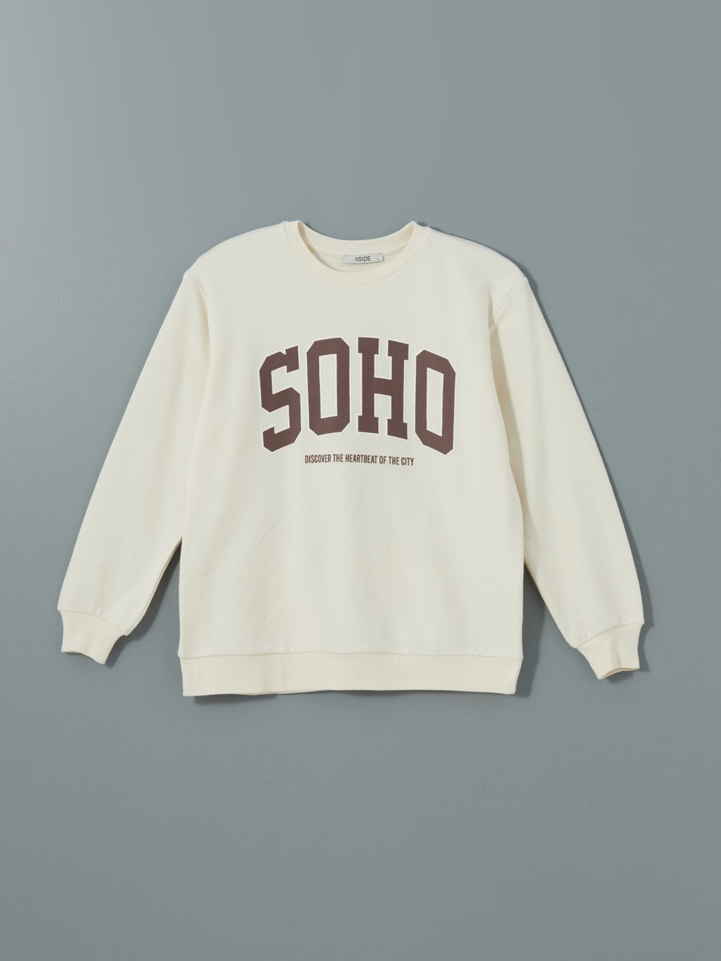 Xside Crew Neck Printed Oversize Women Sweatshirt