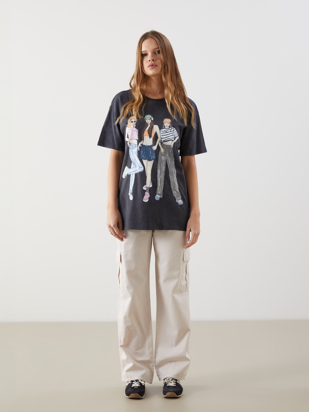 Xside Crew Neck Printed Women T-Shirt