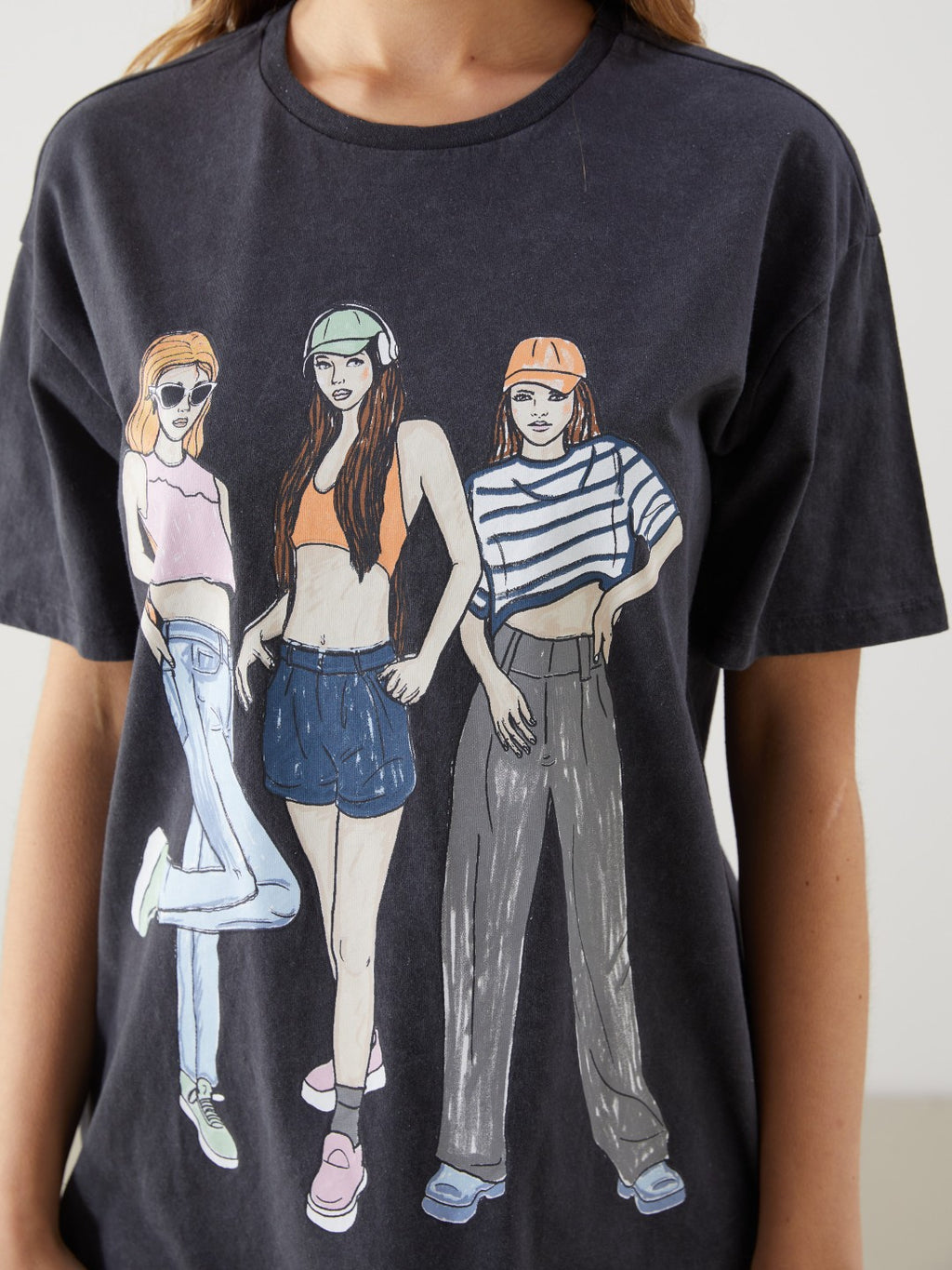 Xside Crew Neck Printed Women T-Shirt