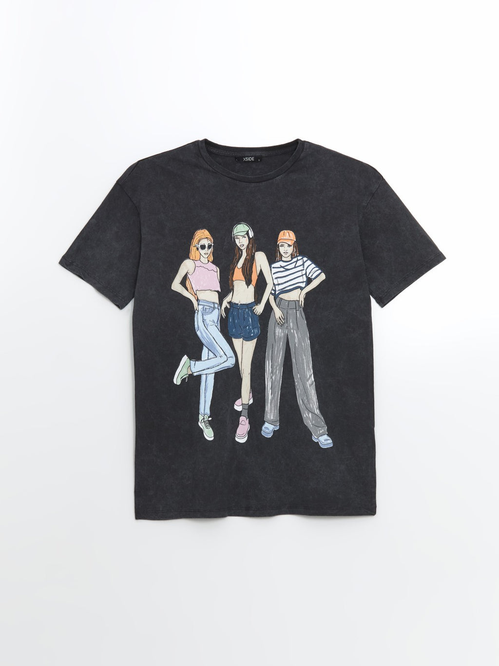 Xside Crew Neck Printed Women T-Shirt
