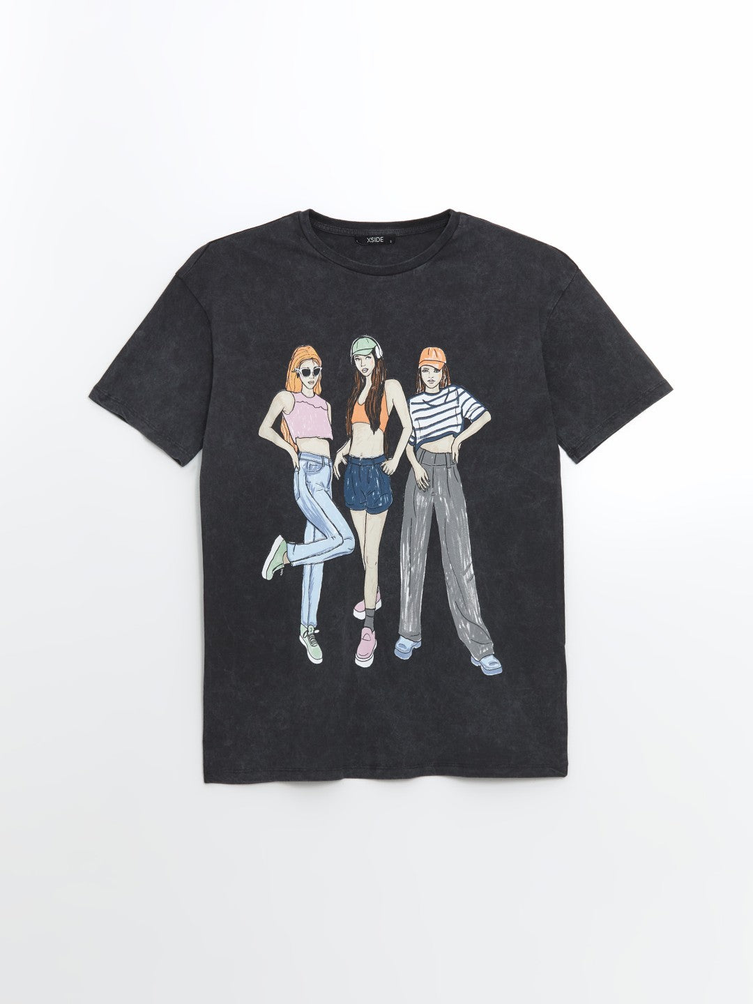 Xside Crew Neck Printed Women T-Shirt