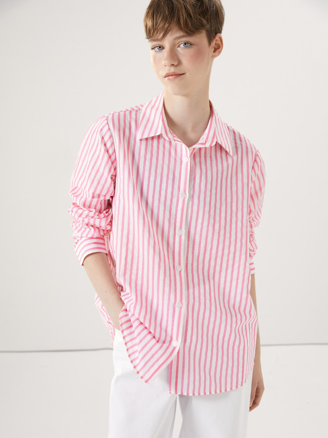 Xside Striped Poplin Women Shirt