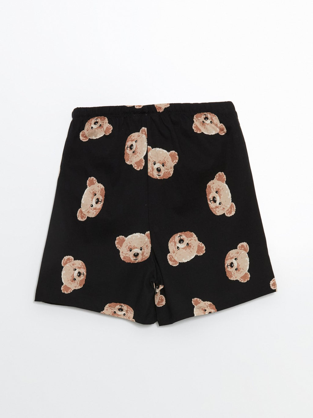 LCW Young Crew Neck Bear Printed Women Pajama Set With Shorts