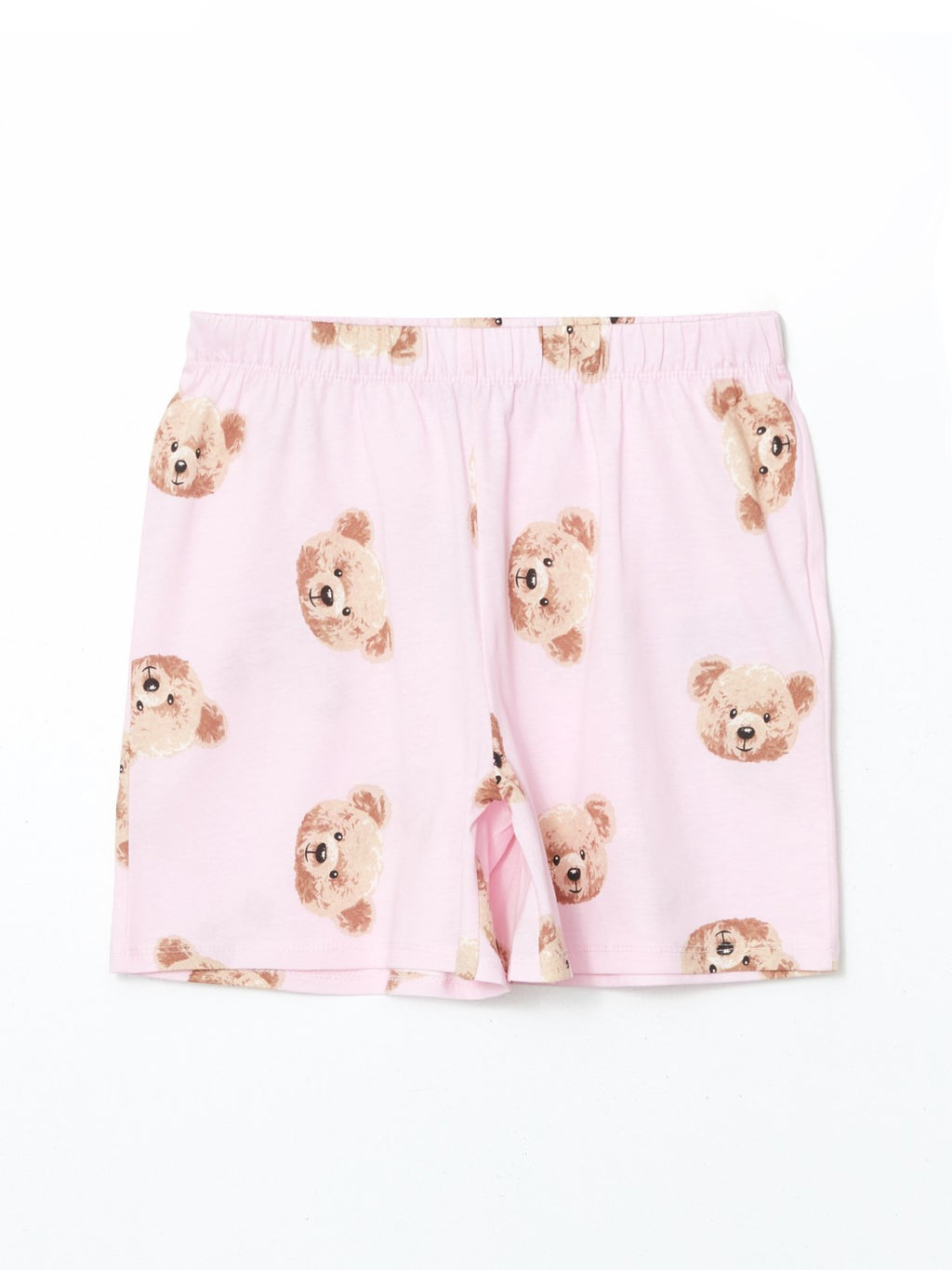LCW Young Teddy Bear Printed Women Pajama Set With Shorts
