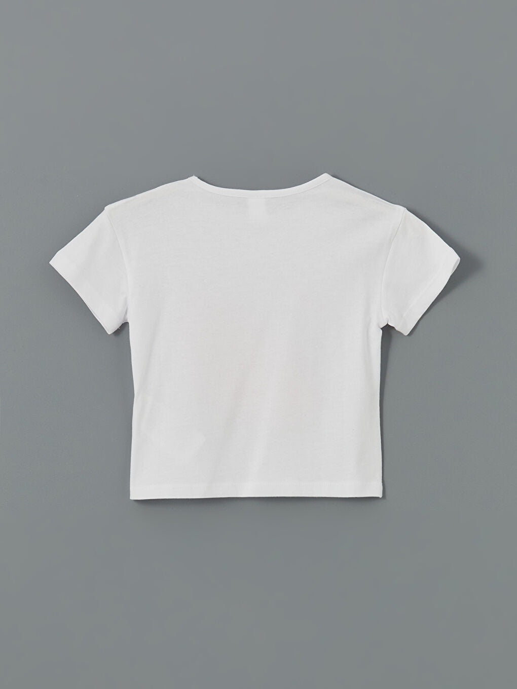 LCW Kids White Crew Neck Printed Girls T-Shirt