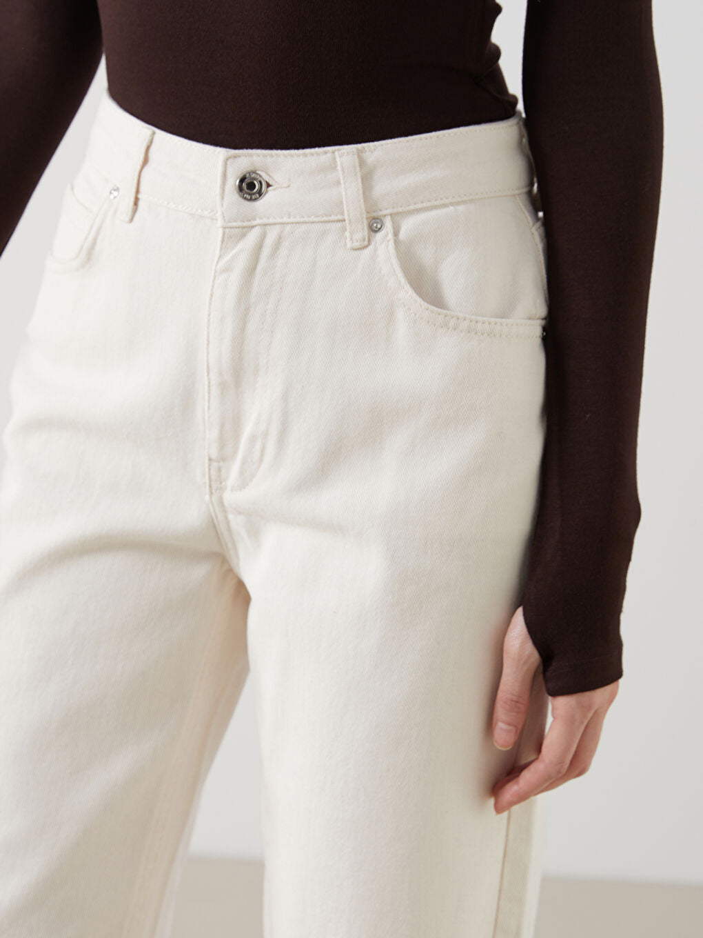 XSIDE Beige Wideleg Women Jeans