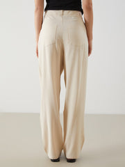 Xside Linen Blend Women Pleated Trousers