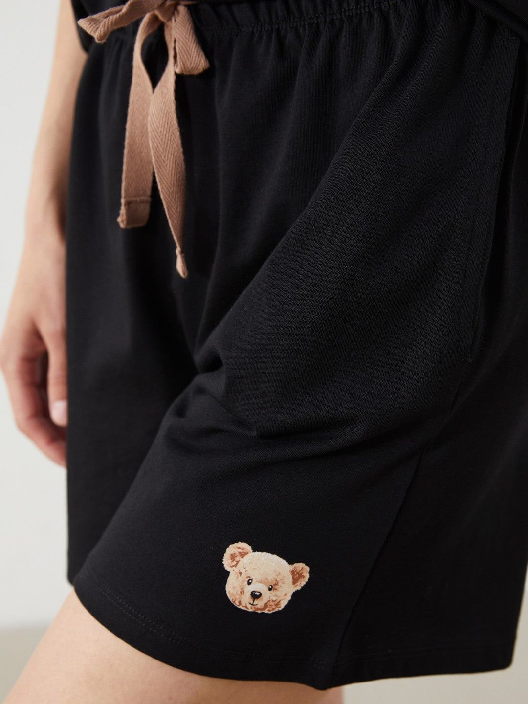 LCW Young Bear Teddy Printed Women Shorts Pajama Bottoms 2-Pack