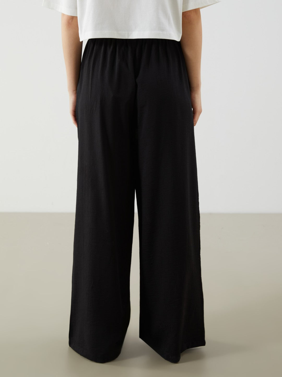 Xside Elastic Waist Wide Leg Women Trousers