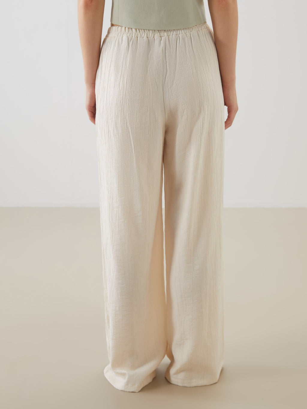 Xside Elastic Waist Wide Leg Women Trousers