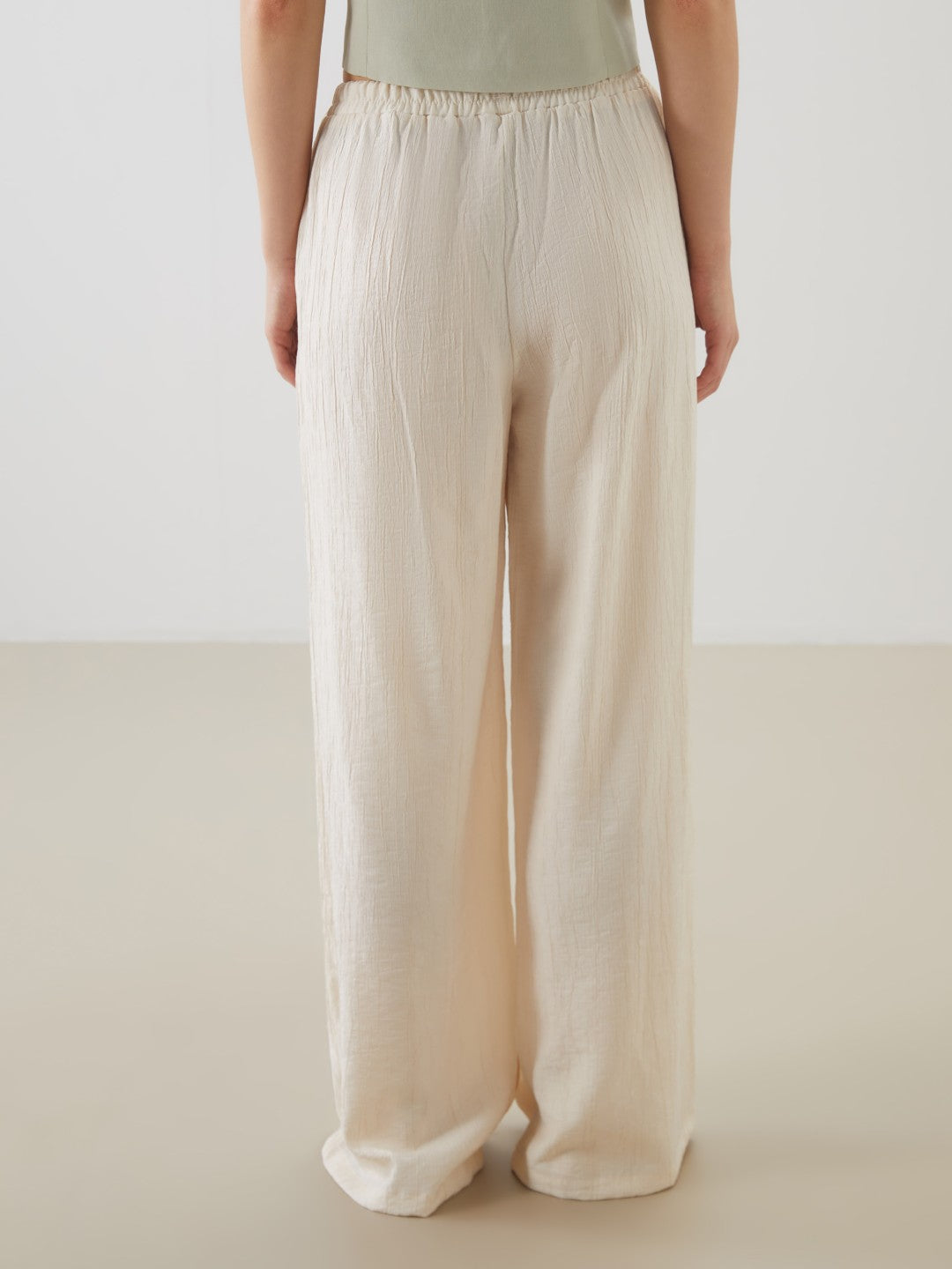 Xside Elastic Waist Wide Leg Women Trousers