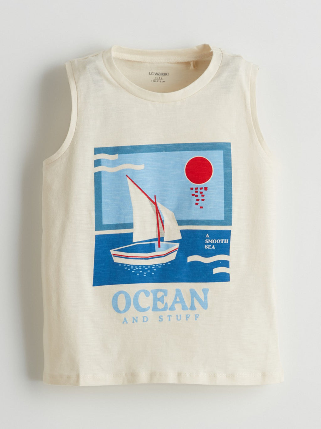 LCW Kids Crew Neck Printed Boys Tank Top
