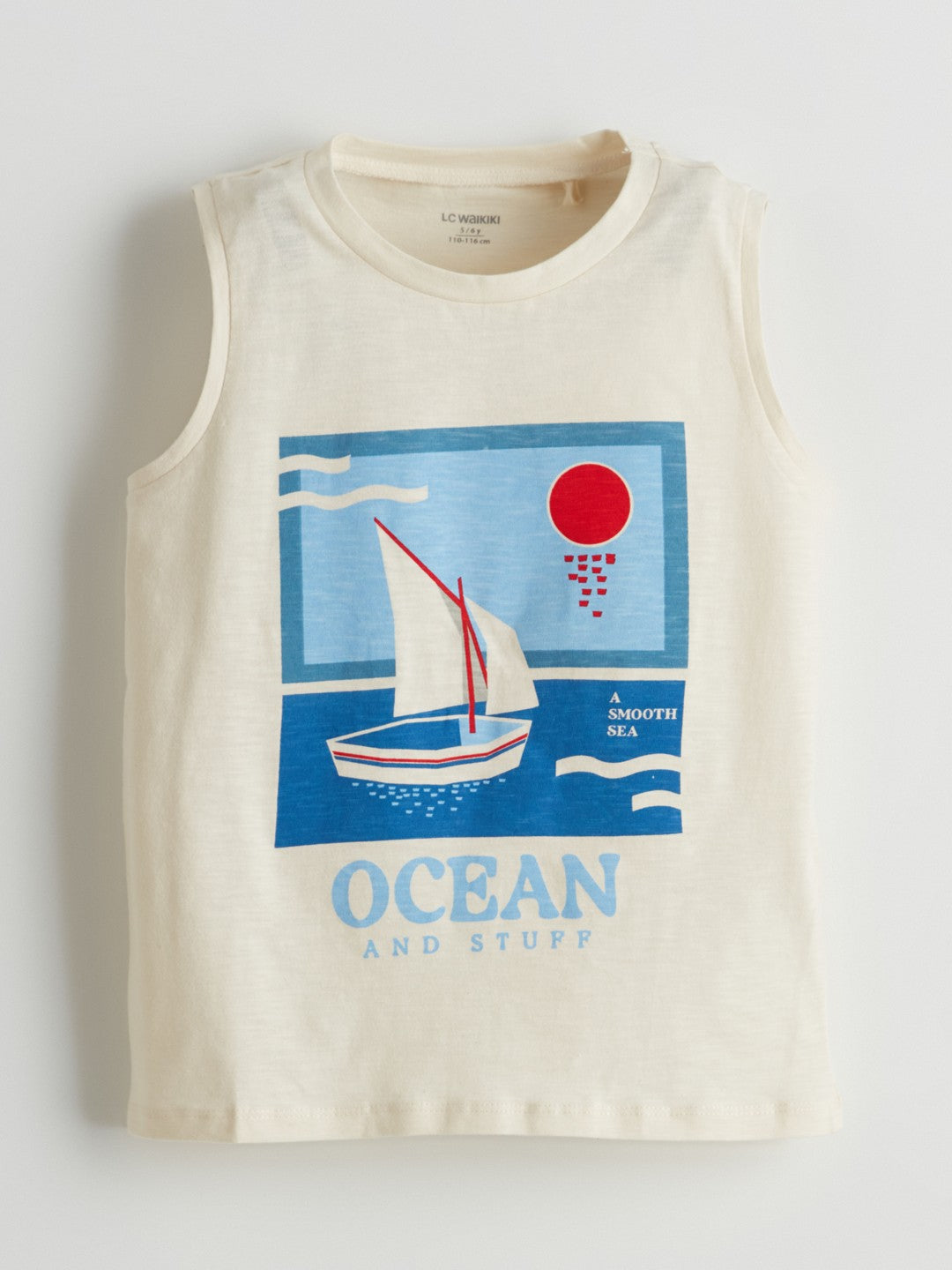LCW Kids Crew Neck Printed Boys Tank Top