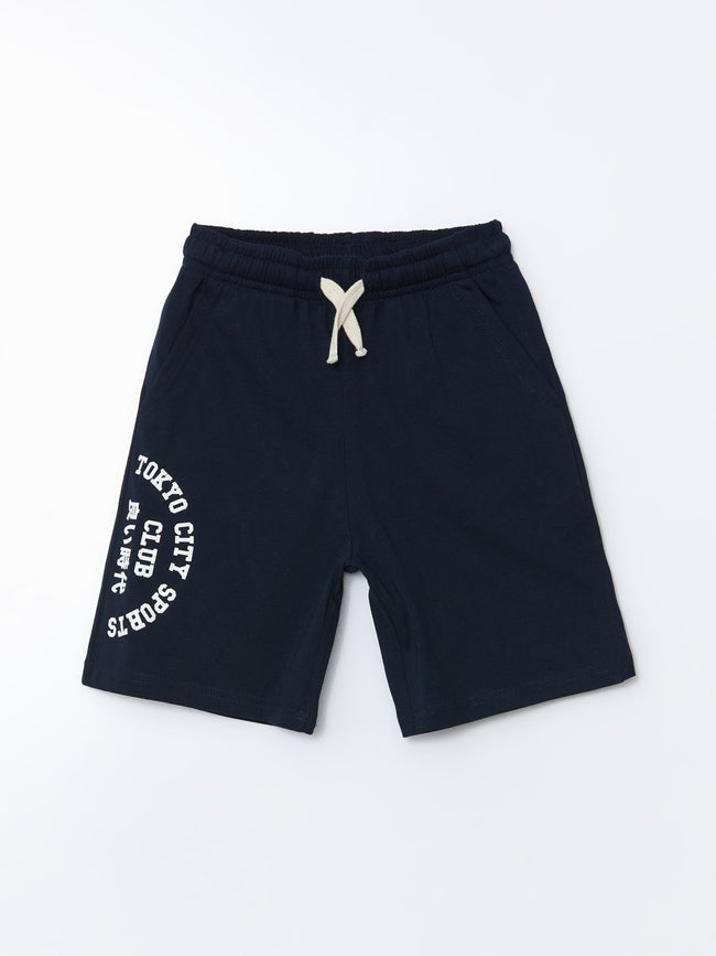 LCW Kids Blue Elastic Waist Boy Shorts Hover Image