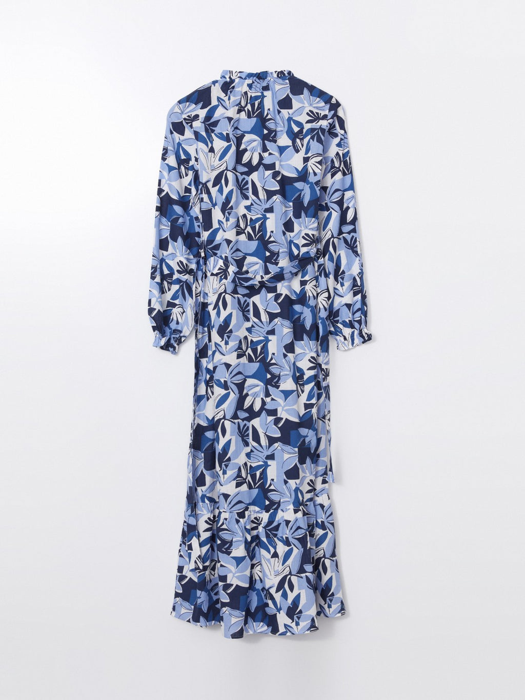 LCW Modest Ruffle Stand Collar Floral Women Shirt Dress