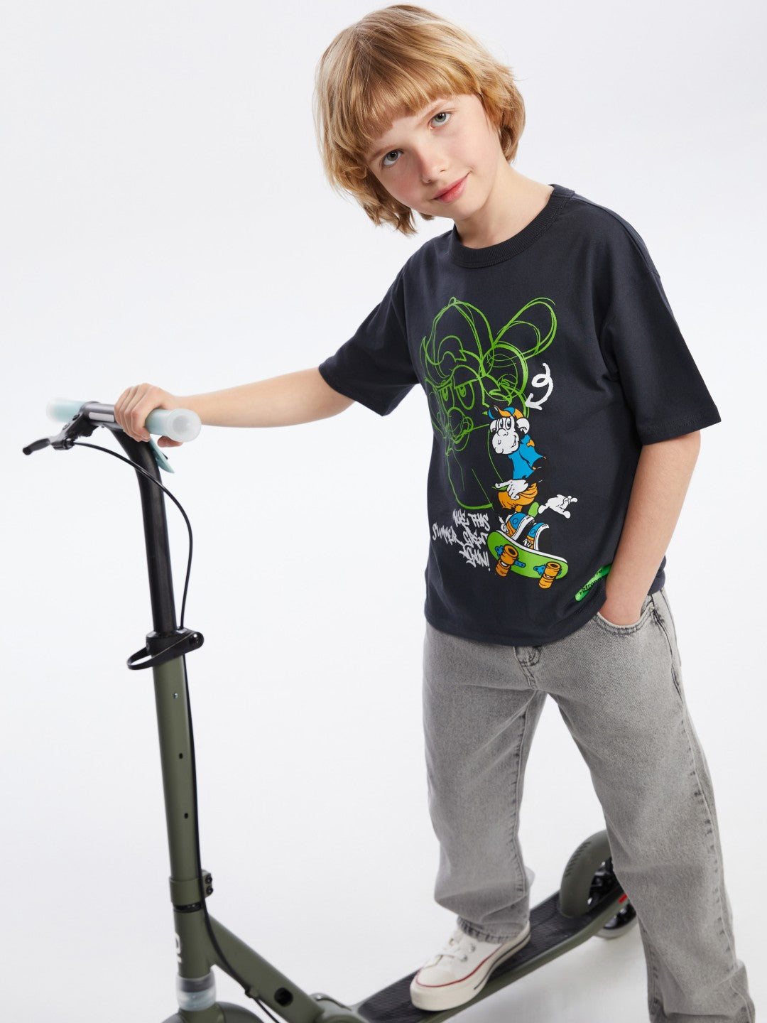 LC WAIKIKI Crew Neck Nostalgic Monkey Printed Boys' T-Shirt