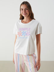 LCW Dream Crew Neck Printed Women Pajama Set