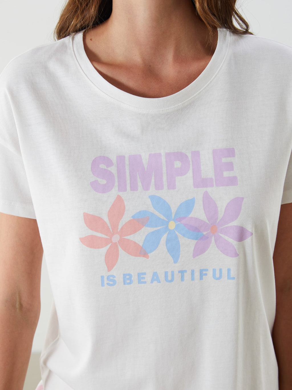 LCW Dream Crew Neck Printed Women Pajama Set