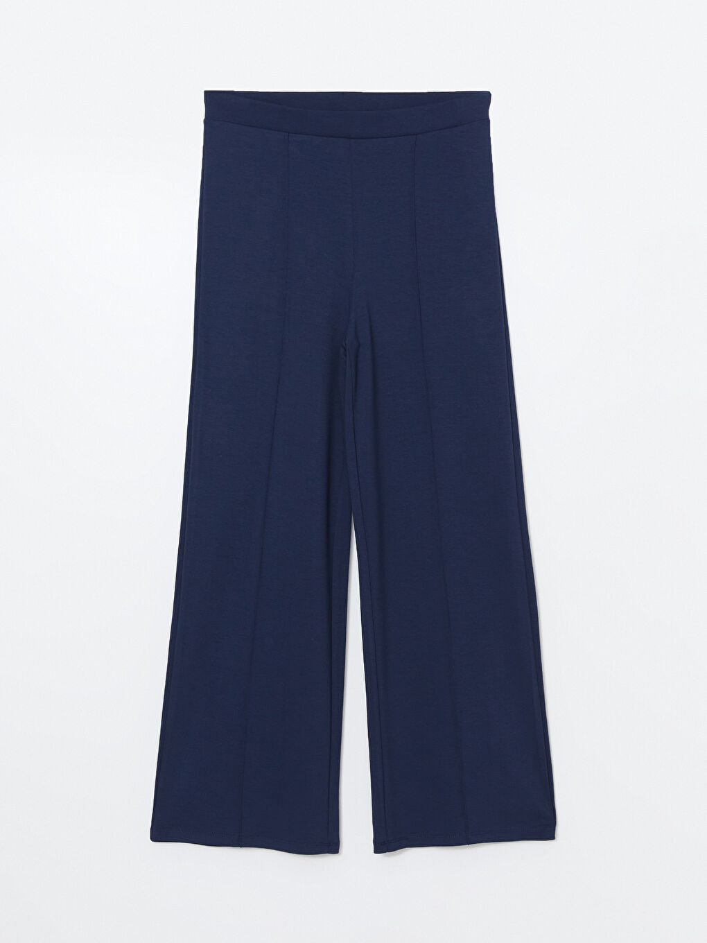 LCW Modest Beige Elastic Waist Wide Leg Women Sweatpants