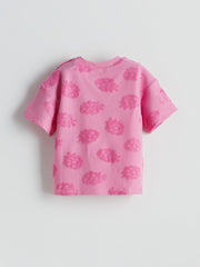 LCW Baby Embossed Printed Baby Girl Blouse And Shorts 2-Pack