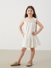 LCW Kids Crew Neck Girls Muslin Dress