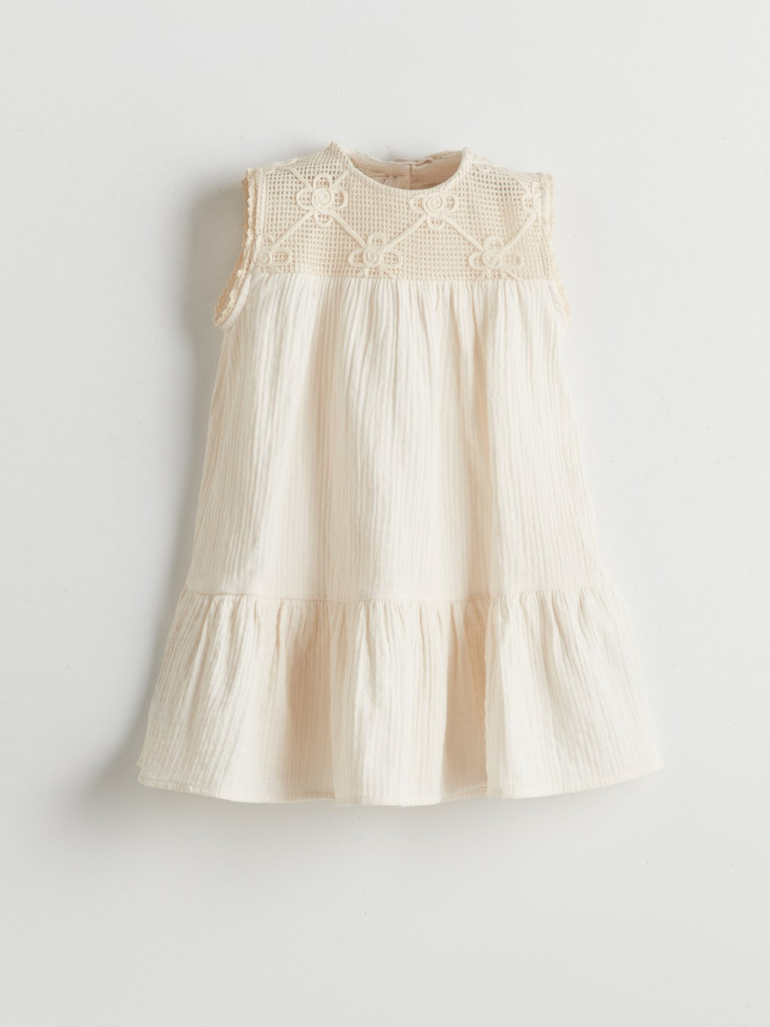 LCW Kids Crew Neck Girls Muslin Dress