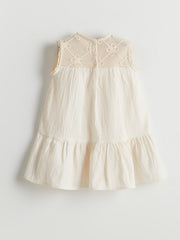 LCW Kids Crew Neck Girls Muslin Dress