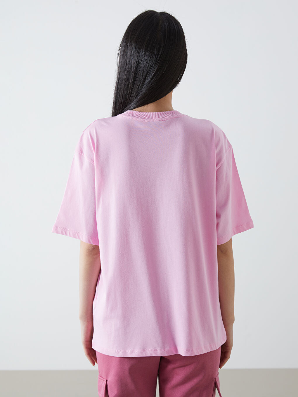 LCW Vision Pink Crew Neck Printed Women T-Shirt