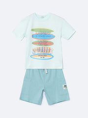 LCW Kids Crew Neck Boy T-Shirt And Shorts