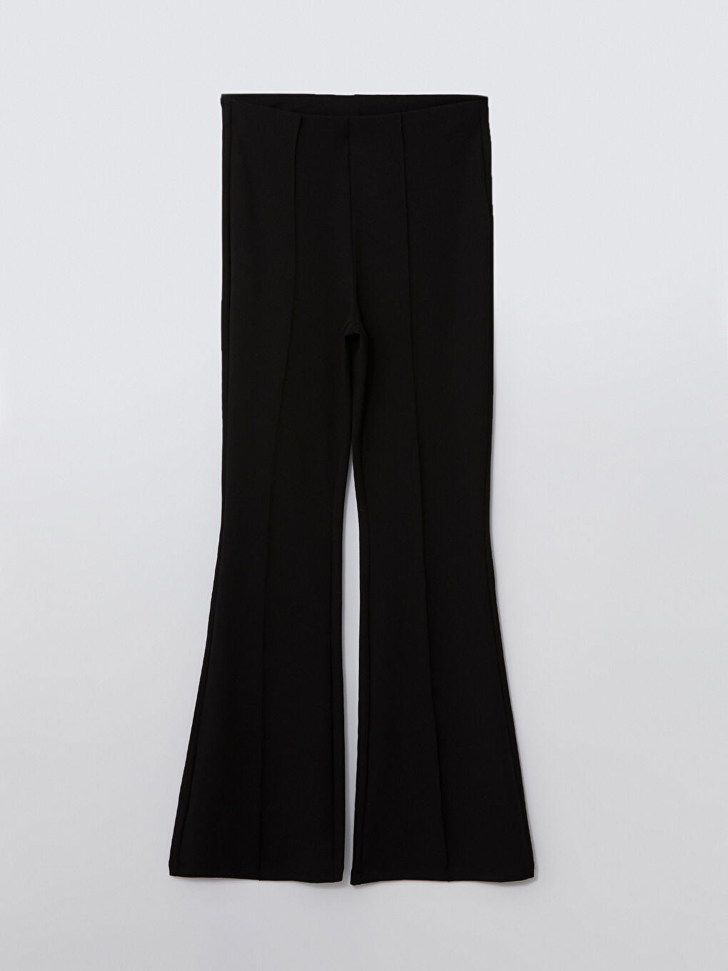LCW Modest Black Slim Fit Wide Leg Women Trousers
