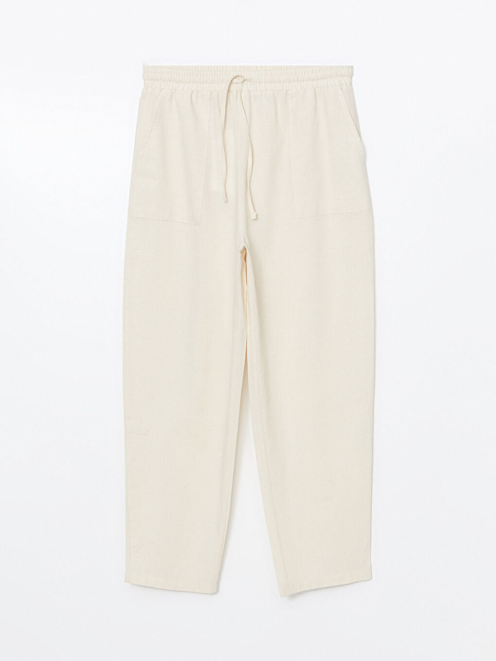 LCW Vision Indigo Elastic Waist Linen Blend Women Trousers