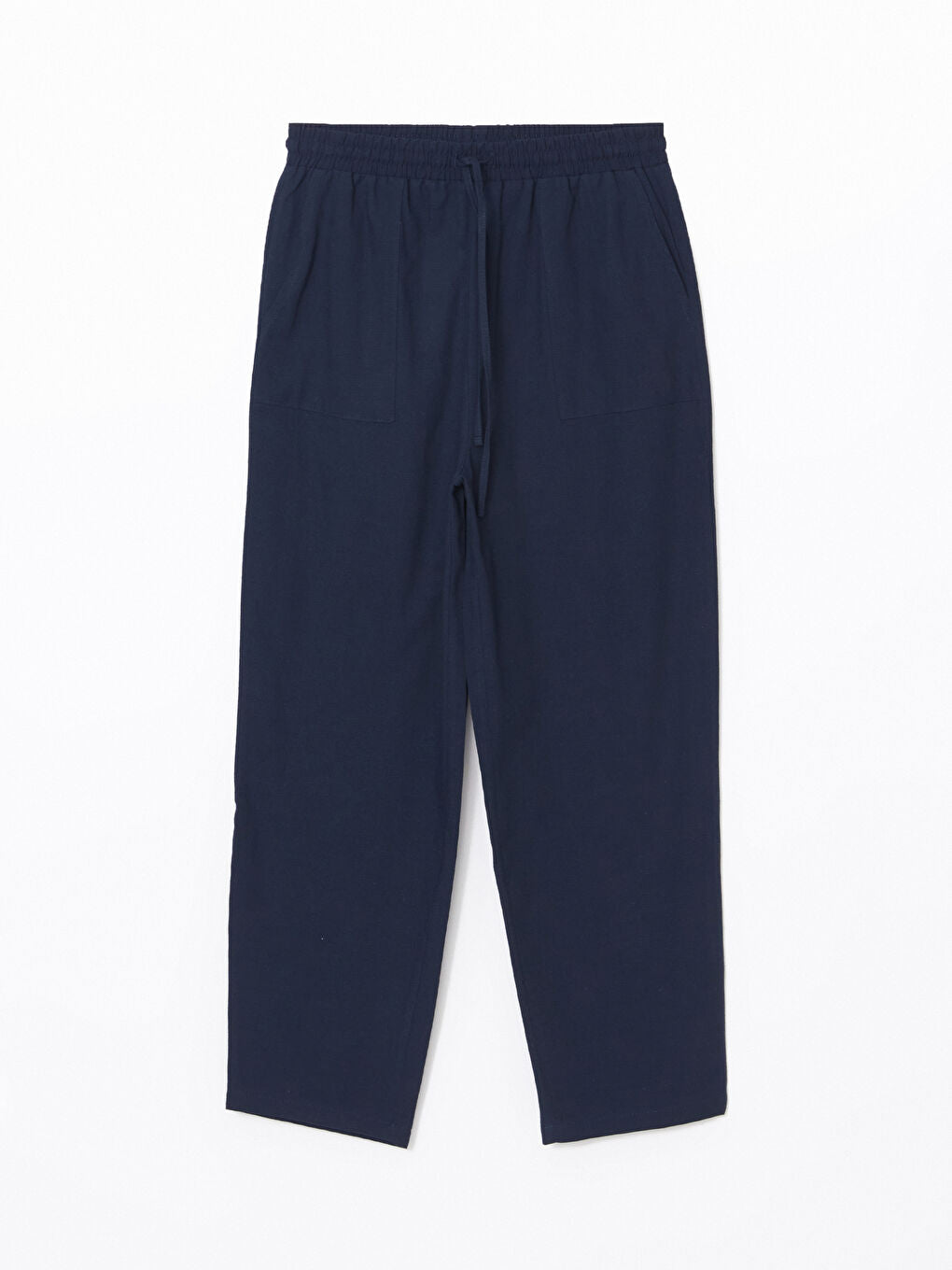 LCW Vision Indigo Elastic Waist Linen Blend Women Trousers